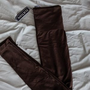 High waisted brown leggings